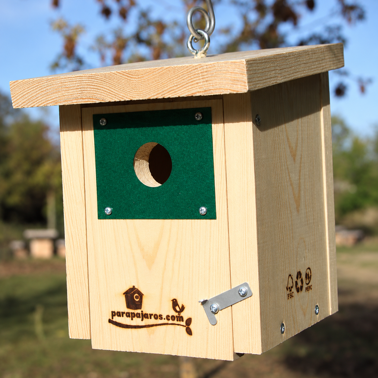 Caja nido "Forestal" para páridos y otras pequeñas aves insectívoras - Imagen 2